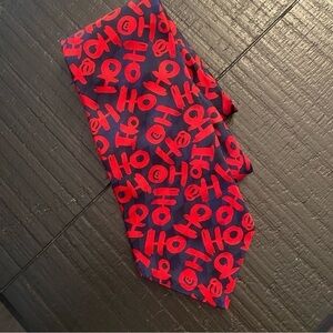 Novelty Christmas neck tie red navy HO HO HO